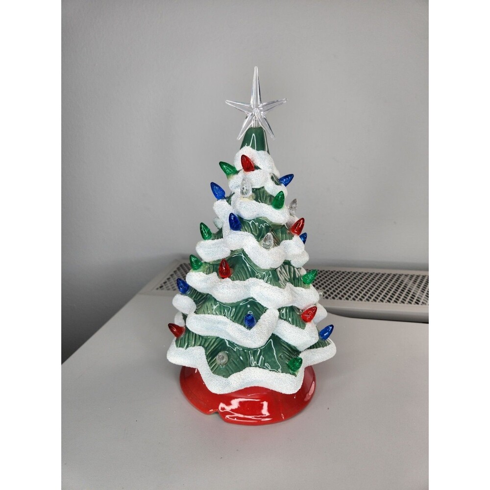 FAO Schwartz LED Vintage Ceramic Christmas Tree Colorful Lights